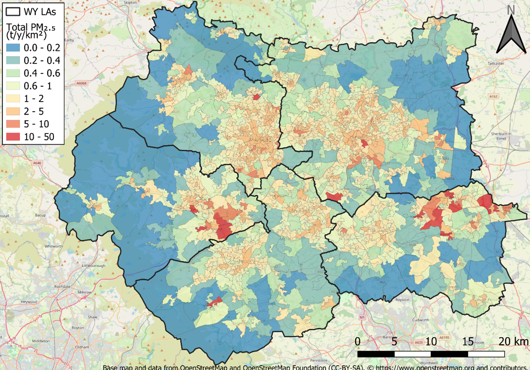 West Yorkshire PM2.5 emissions image