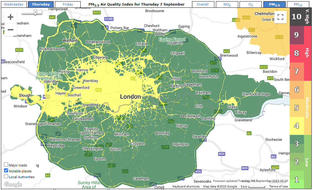 London forecast map image