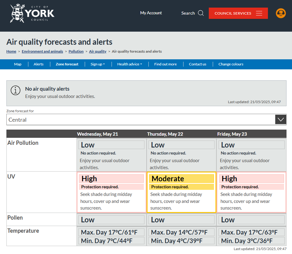 York forecast alerts image