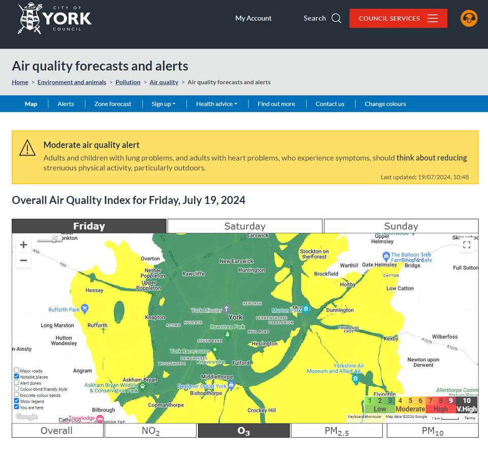 York forecast map image